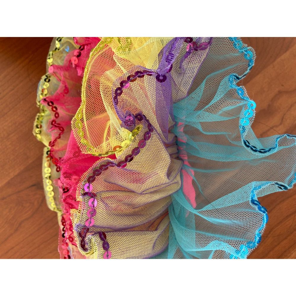 Build-A-Bear Workshop Rainbow Tutu w/ Sequin edges BABW Reversible Pink/Blue.